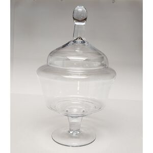CC HOME FUNISHINGS Glass 8.5"Dx14.5" clear Jar W/Lid